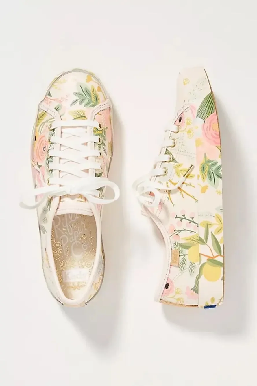 Keds x Rifle Paper Co Kickstart Sneakers pink floral sz 8